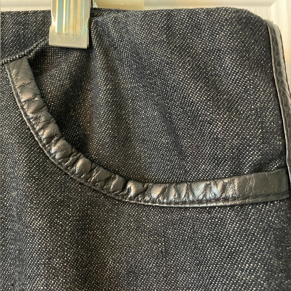 New Gap Size 14 Black Boot Cut Jeans with Leather Trim - Picture 3 of 6